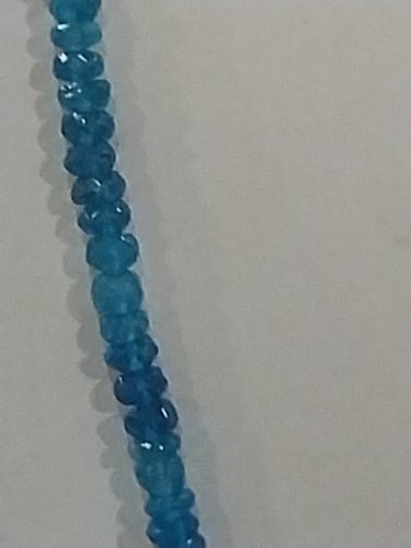 Collana di perle rondelle sfaccettate Malgache Neon Apatite 18"Rodo/Argento. 55,0 carati - Foto 3 di 21