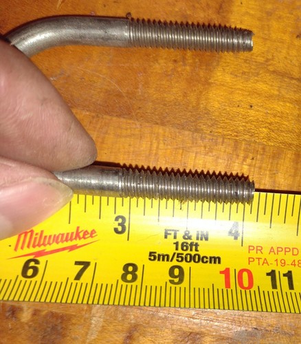 U-BOLT STAINLESS STEEL 1/4" Dia X 1-11/16" Wide X 2-1/2" Long - Picture 2 of 4