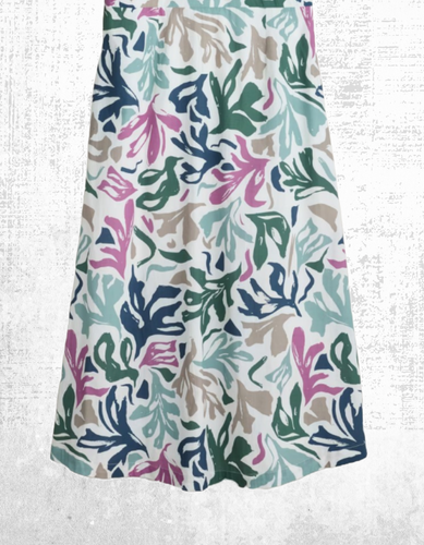 Ex Seasalt Women’s Cotton Sleeveless Sky Dress in Chalk Leaves Mix - Picture 4 of 9