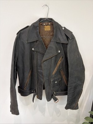 Vintage 40s-50s Front Quarters Horsehide Motorcycle Biker Jacket Medium Size