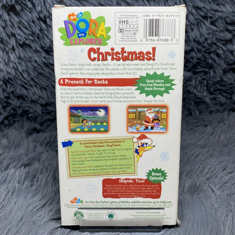 Dora the Explorer Christmas! VHS Tape 2002 Nick Jr Holiday 2 Episodes Cartoon - Image 4 of 4