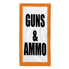 Vertical Vinyl Banner Multiple Sizes Guns & Ammo Promotion Business Military