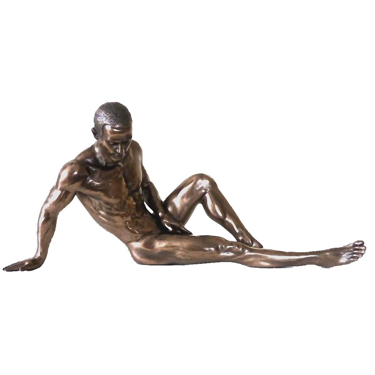 Statuette en résine Homme nu sculpture d'art abstrait or
