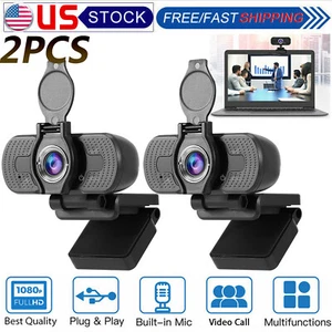 2PCS USB Webcam complet HD 1080P pour Ordinateur portable de bureau Caméra Web avec Microphone/FHD