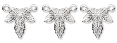 Drop, 100 MATTE Silver Plated 10x10mm Maple Leaf Drop Connectors *