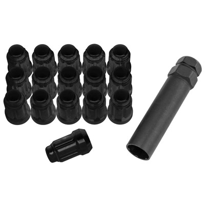 QuadBoss Spline Lug Nuts 12x1.25 Black RT-GWSPM12125-DB