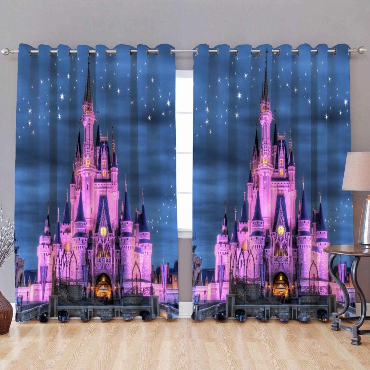 Paquet De 2 Rideaux En Polyester Imprimés Avec Œillets Pour Porte 7x4''