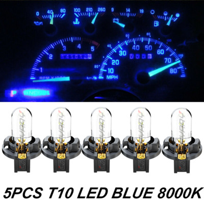 5-Piece Ice Blue LED Gauge Cluster Dash Bulbs + Sockets – Fits Chevy 73-87 C10, C20, C30 Trucks