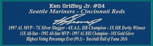 Ken Griffey Jr Autograph Nameplate Seattle Mariners Auto Jersey Bat Baseball
