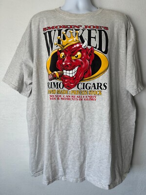 Vintage Y2K Smokin' Joe s Wicked Cigars T-Shirt 3XL
