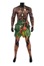 Film Maui Cosplay Costume Halloween Suit Party Fancy Tattoo Outfit Necklace
