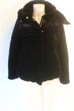 Womens Closed Thermore Black Thermal Insulated Viscose Silk Hood Zip Jacket Xs *