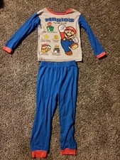 Super Mario Boys Size 8 Long Sleeve Pajamas