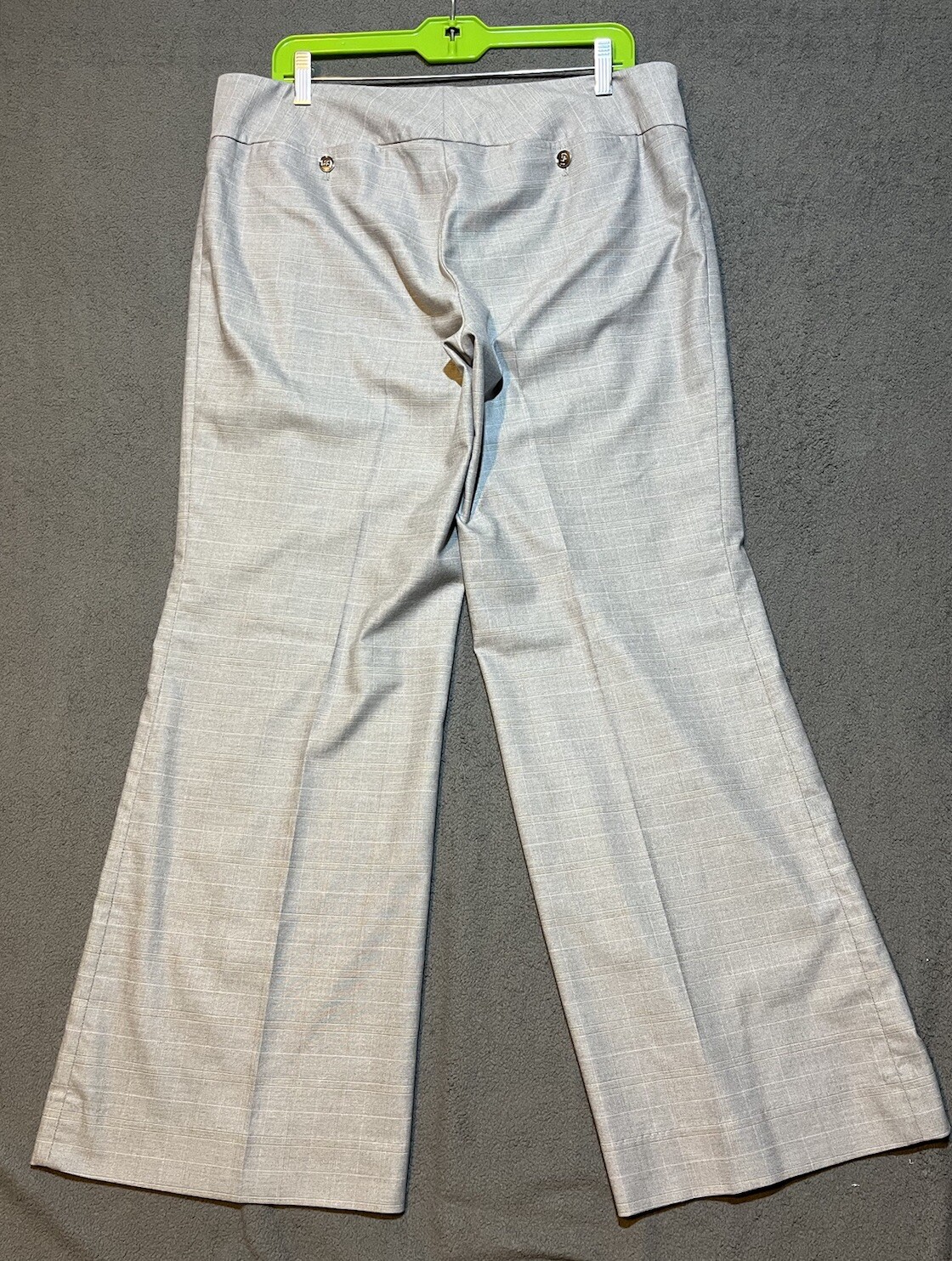 Michael Kors Dress Pants Womens 12 Beige Pinstriped Flared Office Classy City thumbnail 2