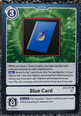 Digimon Blue Card-EX2-072 Rare Digimon Card