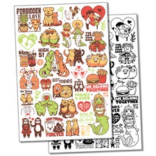 Funny Love Friendship Relationships Valentine's Day Temporary Tattoo Set