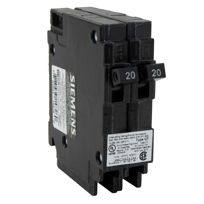 Q2020 RV Dual Circuit Breaker 20 Amp Siemens Q2020 Camper Breaker Replacement ...