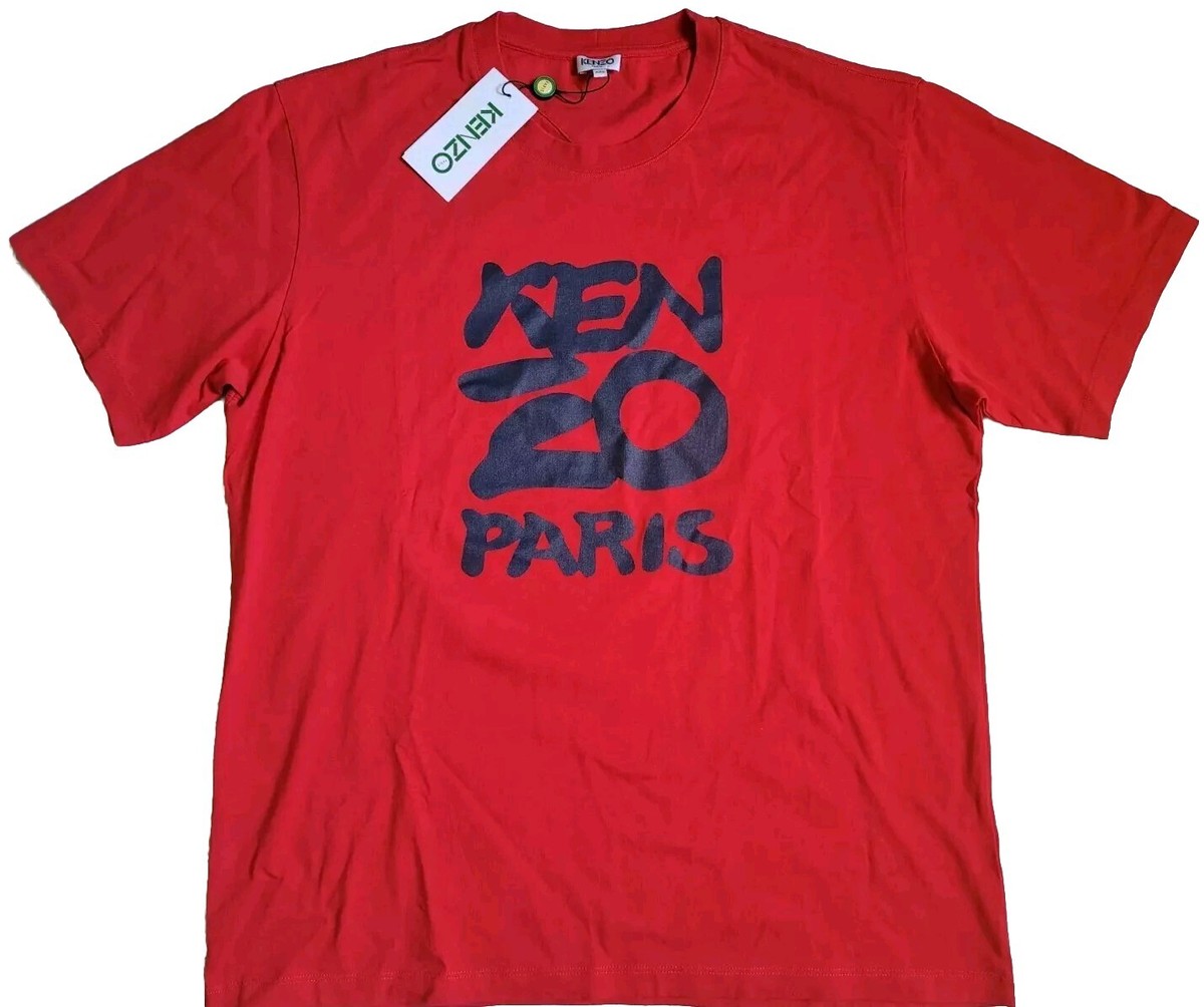 試着のみ　Kenzo Paris Tシャツ　赤 NWT KENZO Japanese Style Logo Cotton Jersey T-Shirt Portugal