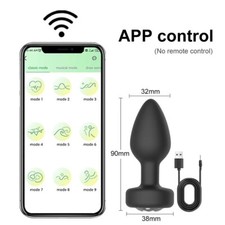 Plug Anal Vibrant sextoys Contrôle A Distance Appli Smartphone Vibrommasseur