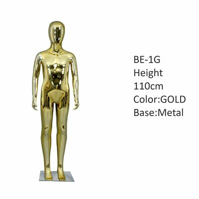 110 CM GOLD GLANZ Kinder Eierkopf Schaufensterpuppe Ganzkörper Kid Display Dummy