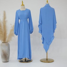Dubai Women Muslim Long Sleeve Maxi Dress Burka Overhead Kaftan Prayer Islamic
