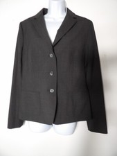 Brooks Brothers Milano Fit Womens 14 Blazer Coat Gray Wool Business Office