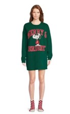 Grayson Social Juniors Peanuts Christmas Sleepshirt  Socks Set Size M Green