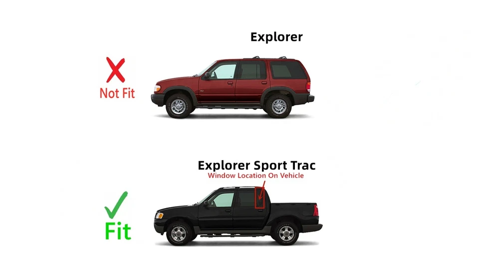 Fit 01-06 Ford Explorer Sport Trac Driver Left Side Rear Vent Window Glass - Image 3 of 4