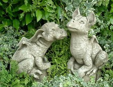 Gartendeko Figur Skulptur Drache Pheeberts by Fiona Scott Steinguss Snap/Puddles