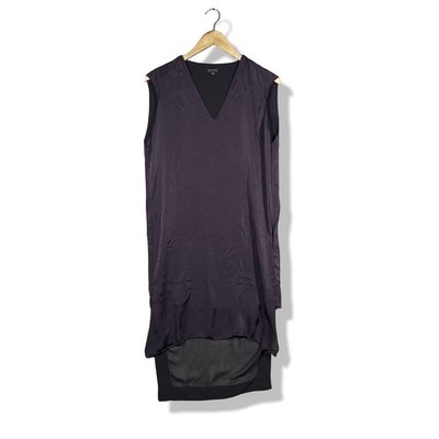 AllSaints Alia Libi Dress Womens Size 4 Purple Silk-Like Viscose Minimalist Boho