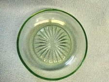 Vintage 40's 🍃🌼Green Depression Glass Wine Coaster 5"🌼🍃