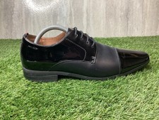 Peter Werth Black Two Toned Patent Derby Shoes Size 8 *