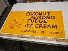 Baskin Robbins ice cream 1971 store poster sign COCONUT ALMOND FUDGE