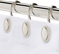 Nickel Shower Curtain Hooks, Rust Proof Shower Curtain Rings for Bathroom, Metal