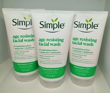 3 x Simple Regeneration Age Resisting Facial Wash 150ml, For All Skin Types