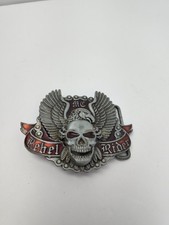 Rebel Rider Belt Buckle Outlaw Biker Motorcycle MC Rocker Skull Eagle