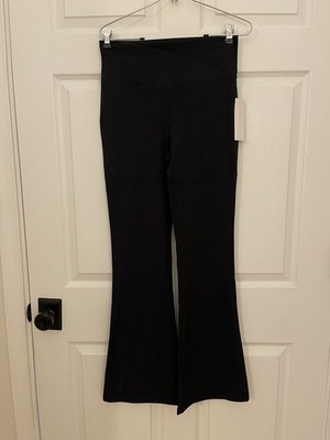 Yogalicious New Womens L Black Ultra Lush Madison Crossover Flare Leg Pants