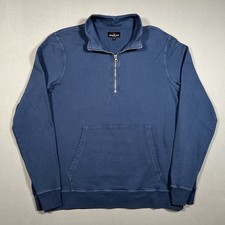 American Giant Men's Blue 1/4 Zip Pullover Sweatshirt Made in USA Size Medium