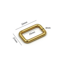 25mm Rectangular Gold Seamless Loop Handbag Strap Ring lot
