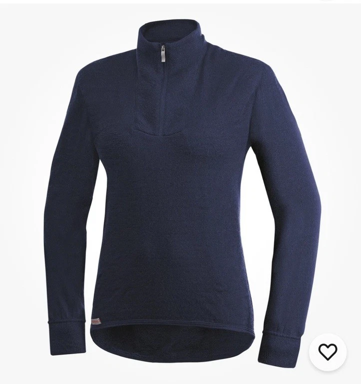 Woolpower Quarter Zip Merino Wool Sweater Top Men M Blue 400g Sweden Base Layer