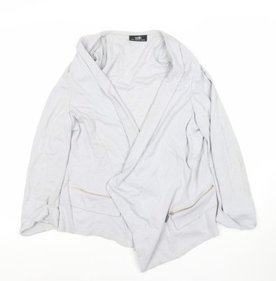 Wallis Strickjacke Damen Grau M mit Reißverschlussakzenten