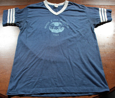 Vintage 80s Skagit Flats Marathon 1982 T-Shirt Wright's V-Neck Washington