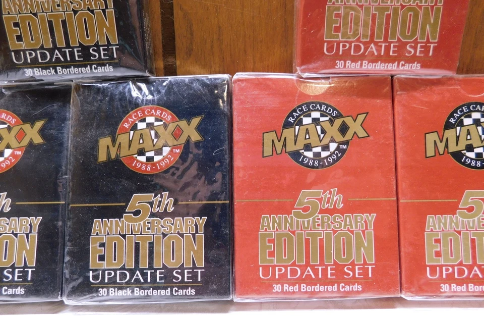 6 Sealed Sets - 1992 Maxx Racing Trading Cards Update Set - 3 black/3 Red - Image 2 of 3