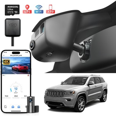 4K Front+1080P Rear Dash Cam for Jeep Grand Cherokee 2016-2021& WK 2022 OEM Look