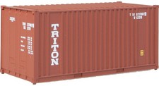 Walthers HO Scale 20' Ribbed-Side Shipping Intermodal Container Triton (Brown)