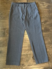 Theory Testra Virgin Wool Blend Womens Pants Size 2 Gray