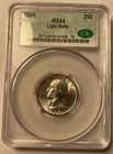 1934 Washington Quarter Light Motto CACG MS64 CAC