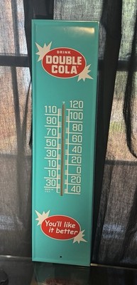 Double Cola Metal Thermometer - You'll like it better - measures 7'' x 28''