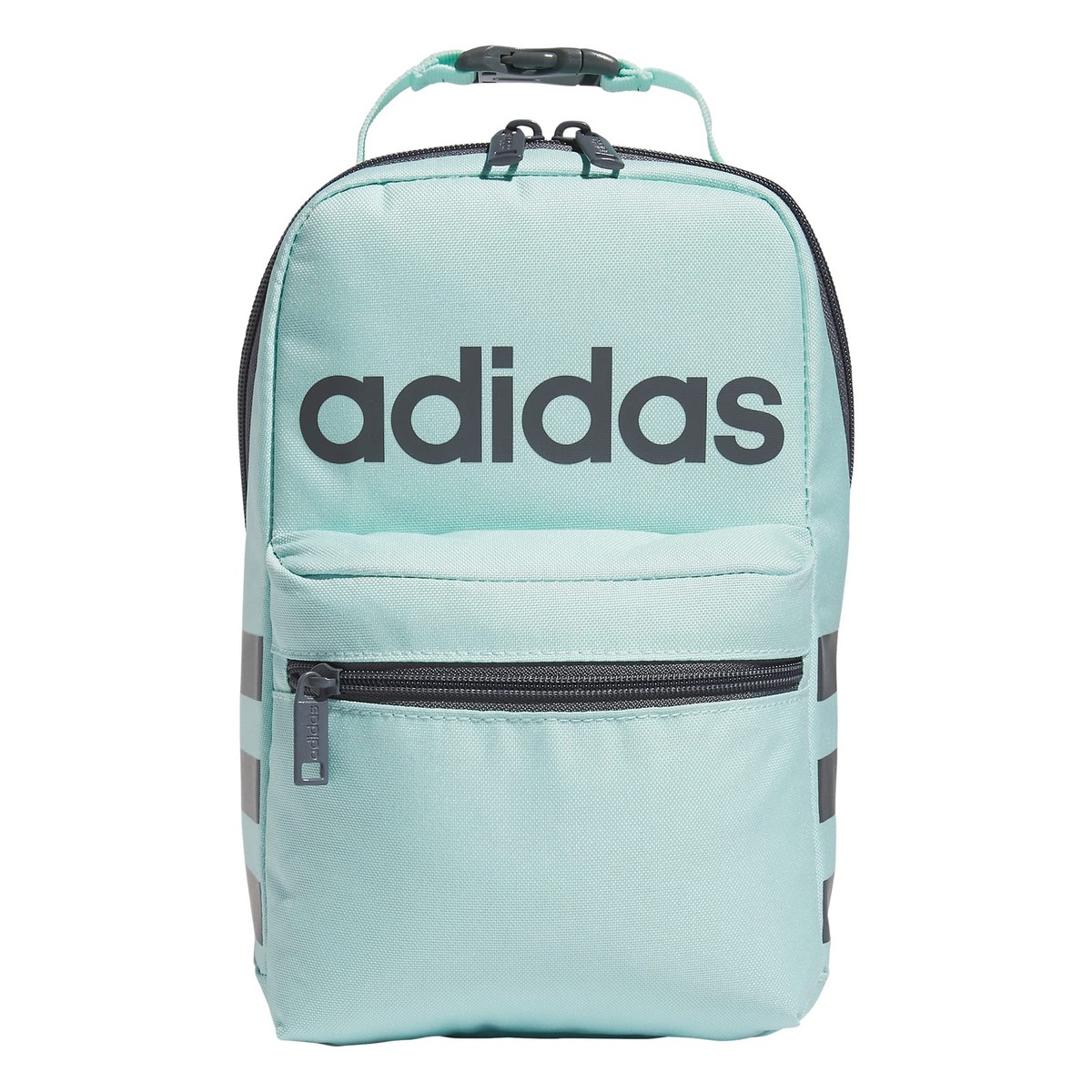 Adidas Insulated Lunch Bag Aqua Blue Onix Grey Clip Lock Easy