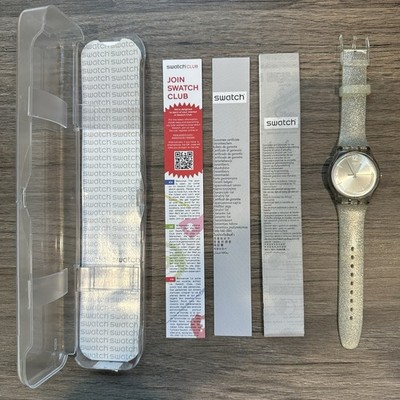 Swatch SR1130SW Water Resist Swiss Made Silicone Glitter with Original Box